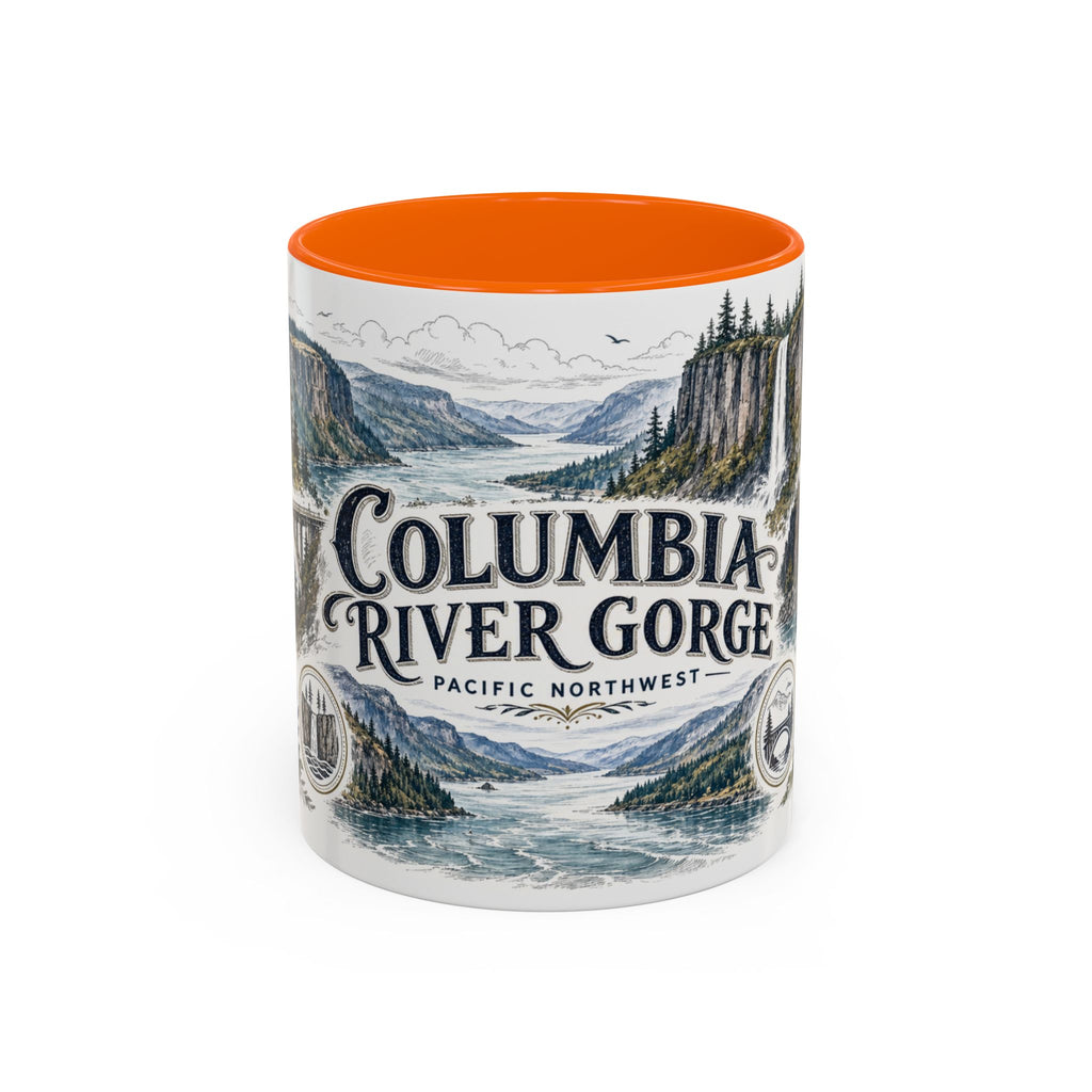 Columbia River Gorge Mug, Pacific Northwest Travel Souvenir, Bucket List Gift, Accent Ceramic Coffee Mug 11oz 15oz