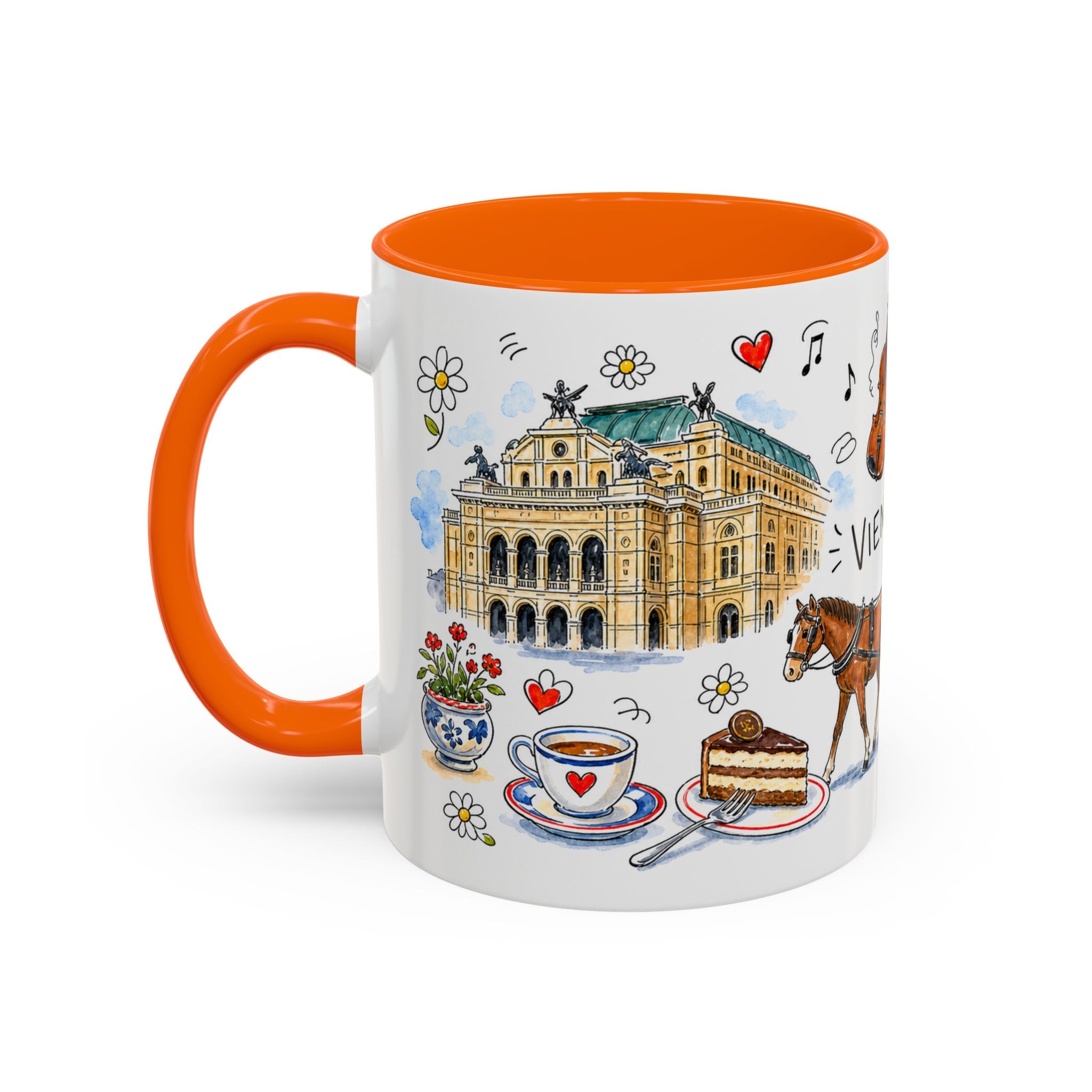 Vienna Travel Mug | European City Souvenir Accent Coffee Mug | 11oz 15oz Ceramic Cup