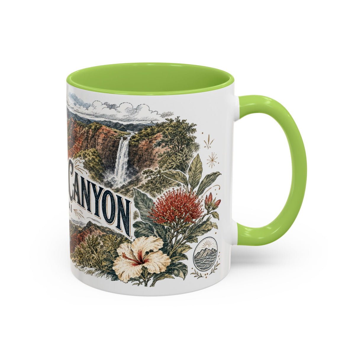Waimea Canyon Mug, Kauai Travel Souvenir, Bucket List Gift, Accent Ceramic Coffee Mug 11oz 15oz