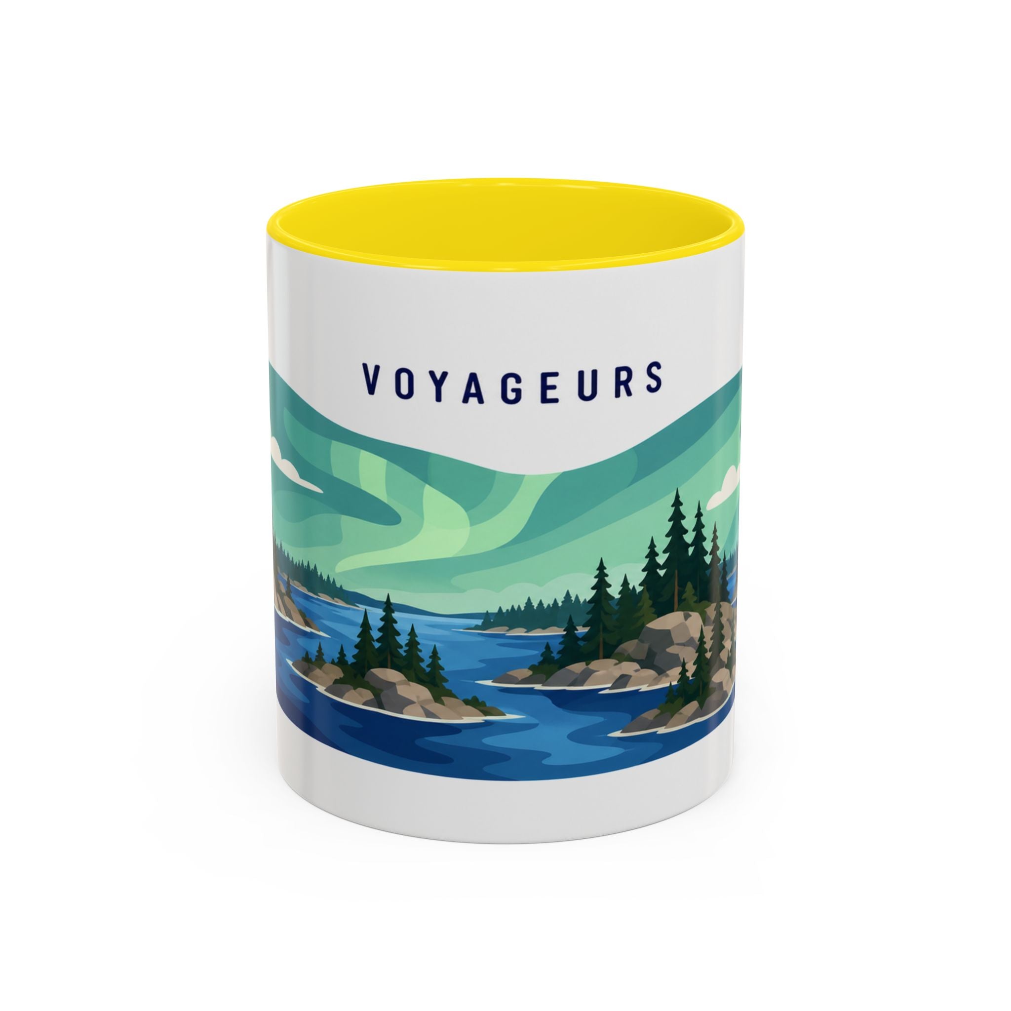Voyageurs National Park Coffee Mug | Solid Color Block Park Souvenir | 11oz 15oz Accent Mug