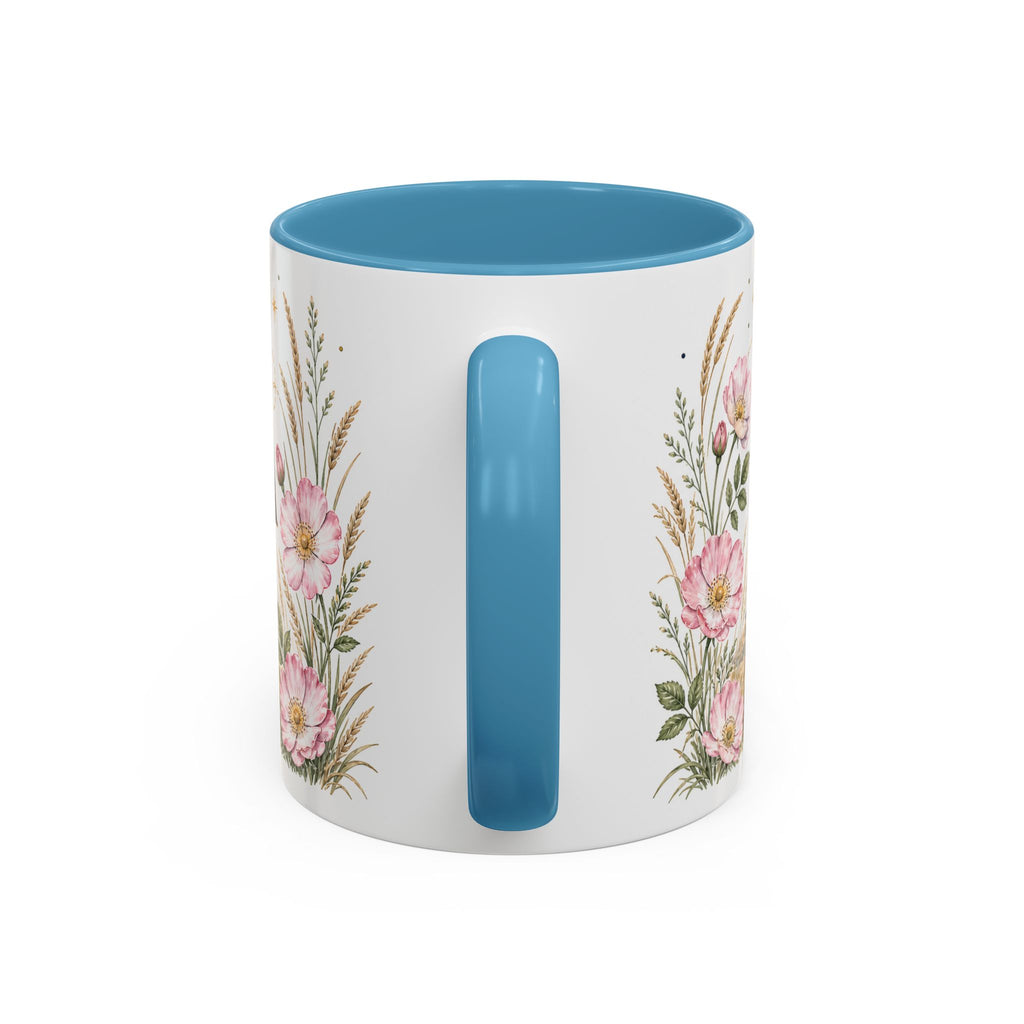 North Dakota State Map Mug | Prairie Rose Botanical Accent Coffee Cup
