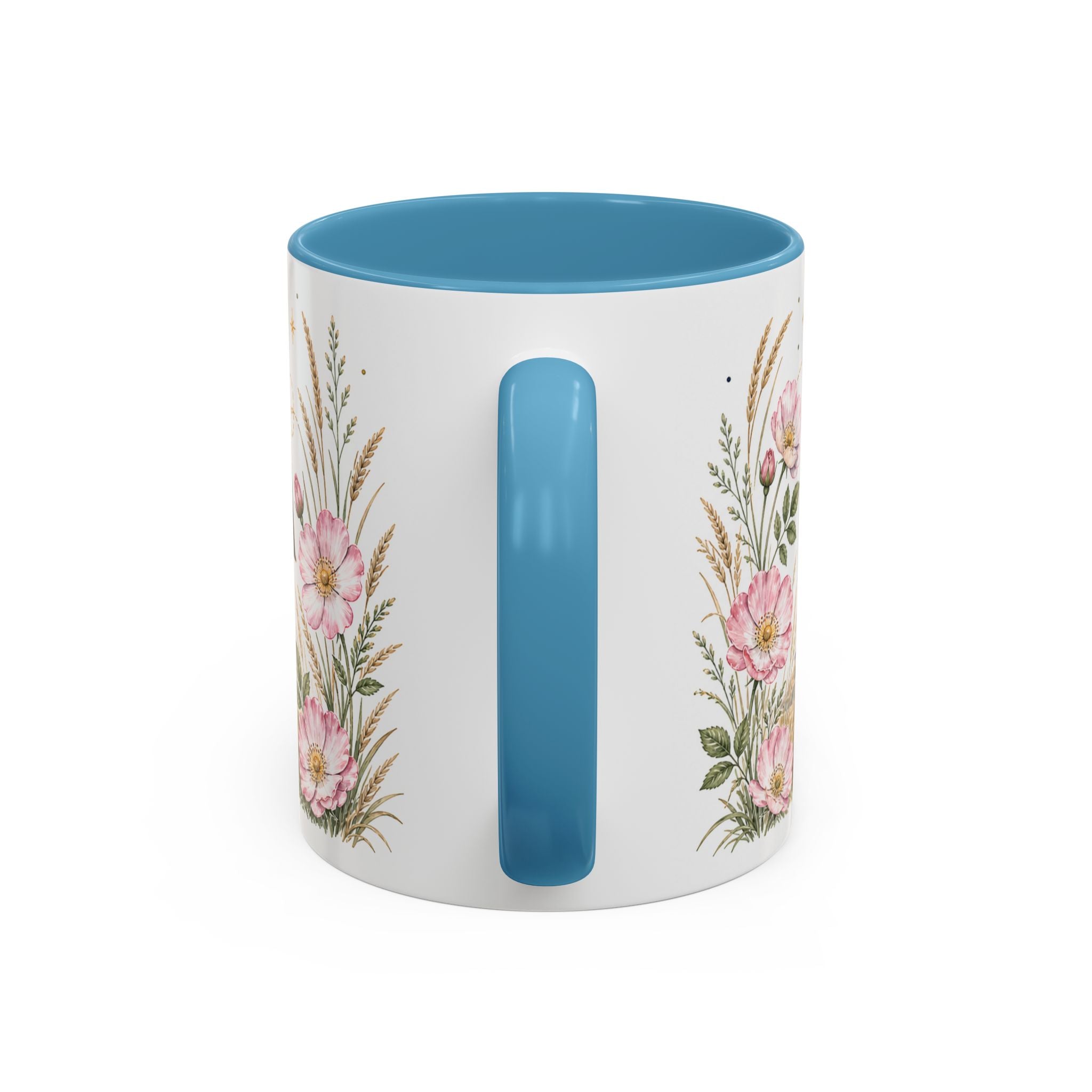 North Dakota State Map Mug | Prairie Rose Botanical Accent Coffee Cup