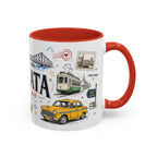 Kolkata Coffee Mug | India Souvenir Travel Gift | Accent Color Ceramic 11oz 15oz