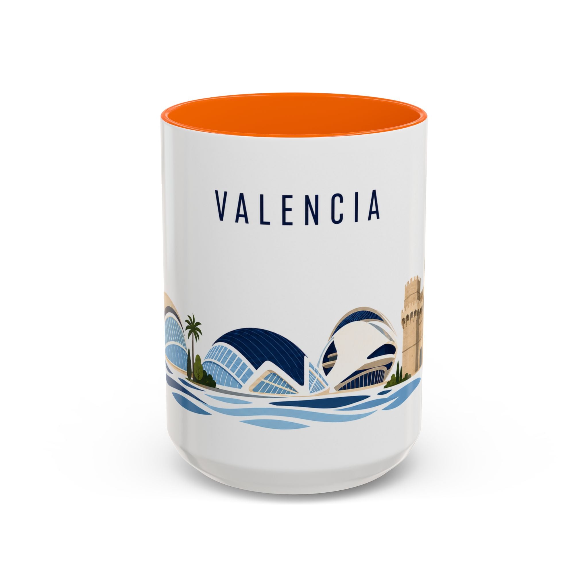 Valencia Coffee Mug | Spain Travel Souvenir | Porcelain Decal City Gift | 11oz 15oz Accent Mug