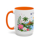 Myanmar Coffee Mug | Travel Souvenir Accent Mug | Place Gift Ceramic Cup 11oz 15oz