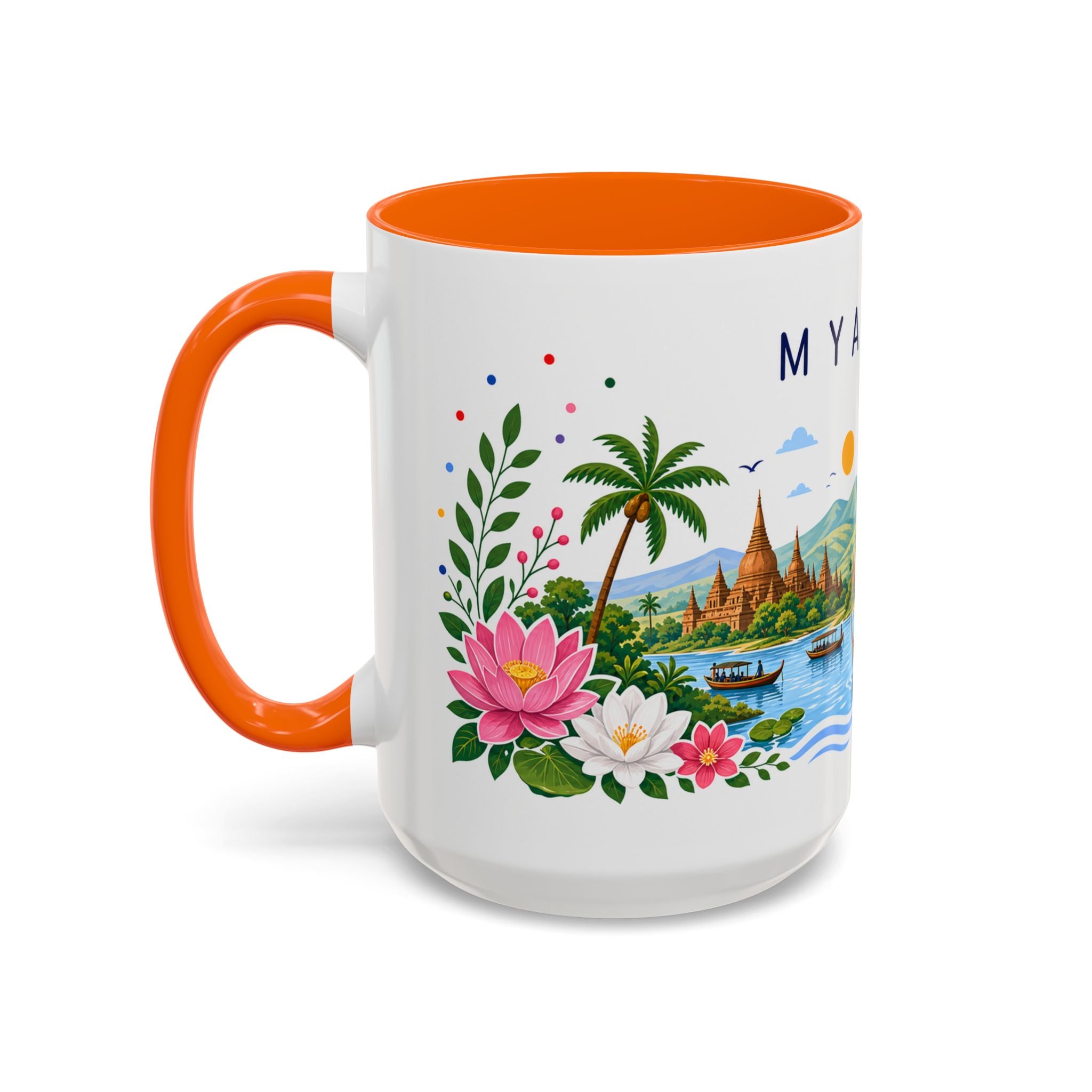 Myanmar Coffee Mug | Travel Souvenir Accent Mug | Place Gift Ceramic Cup 11oz 15oz