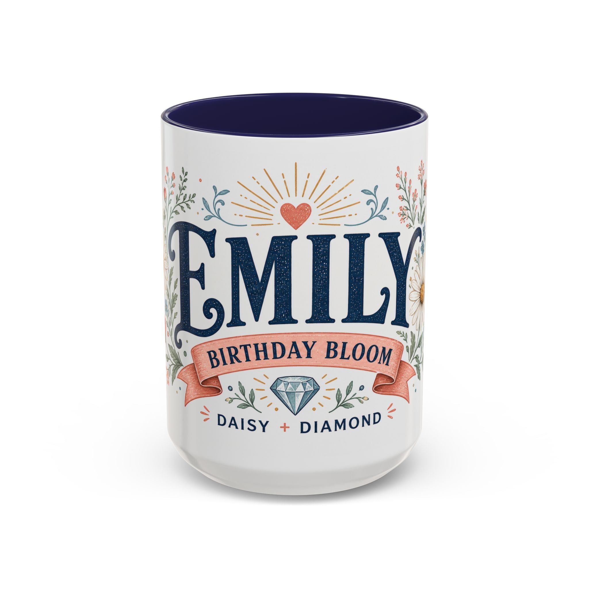Personalized Name Birth Month Mug | Birth Flower Stone Birthday Gift | 11oz 15oz