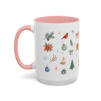 Woodland Christmas Mug | Deer Bird Watercolor Holiday Gift | Accent Cup 11oz 15oz