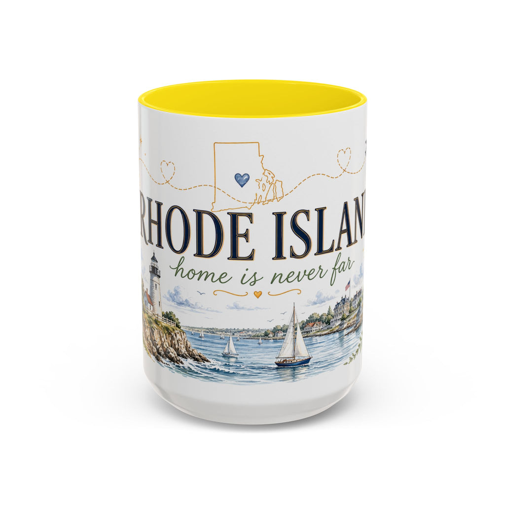 Rhode Island State Map Mug | Botanical Seaside Accent Cup (11oz or 15oz)