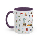 New York City Christmas Mug | Watercolor City Souvenir | Ceramic Coffee Cup