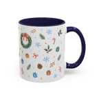 Christmas Candle Mug | Holly Wreath Watercolor Holiday Gift | Accent Cup 11oz 15oz
