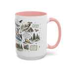 Rocky Mountain Coffee Mug | National Park Hiking Camping Gift | Accent Color Ceramic 11oz 15oz