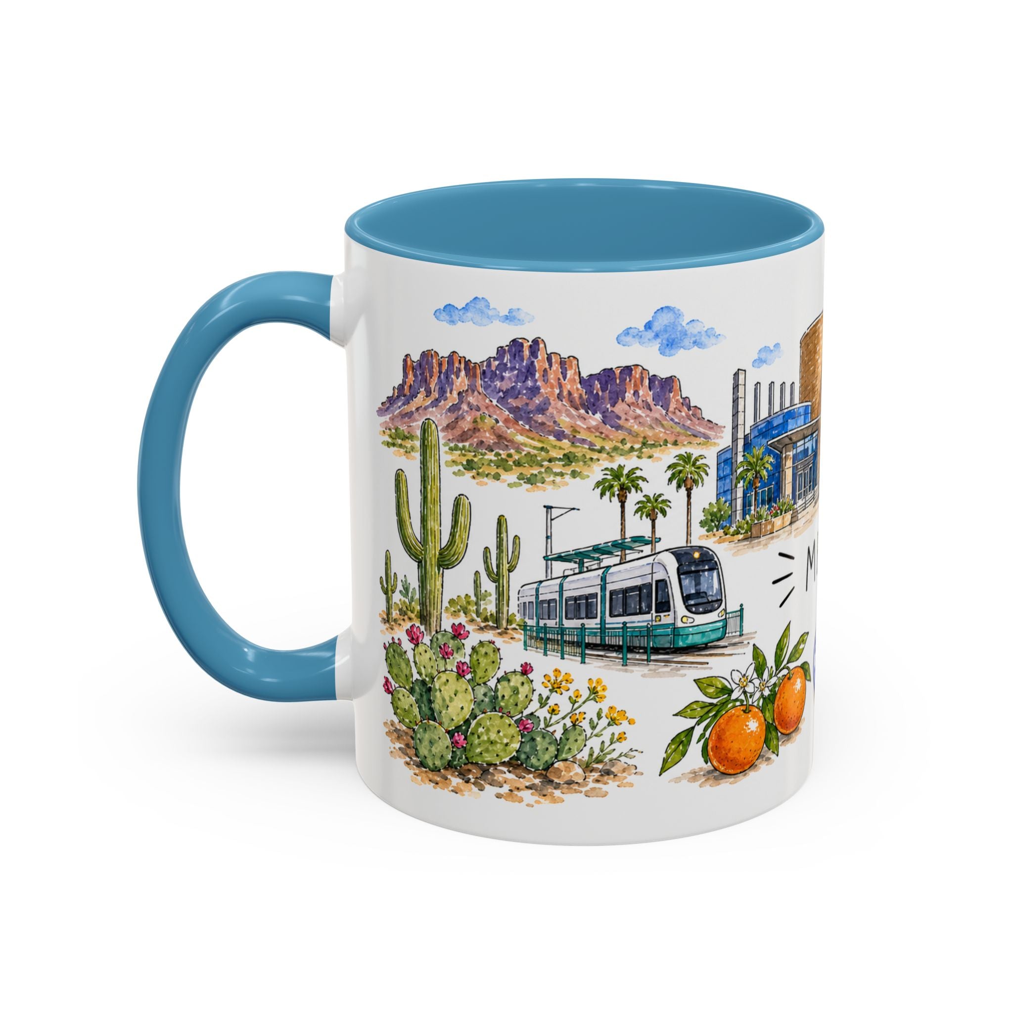 Mesa Illustrated Travel Mug | City Souvenir Accent Coffee Mug | 11oz 15oz Ceramic Cup