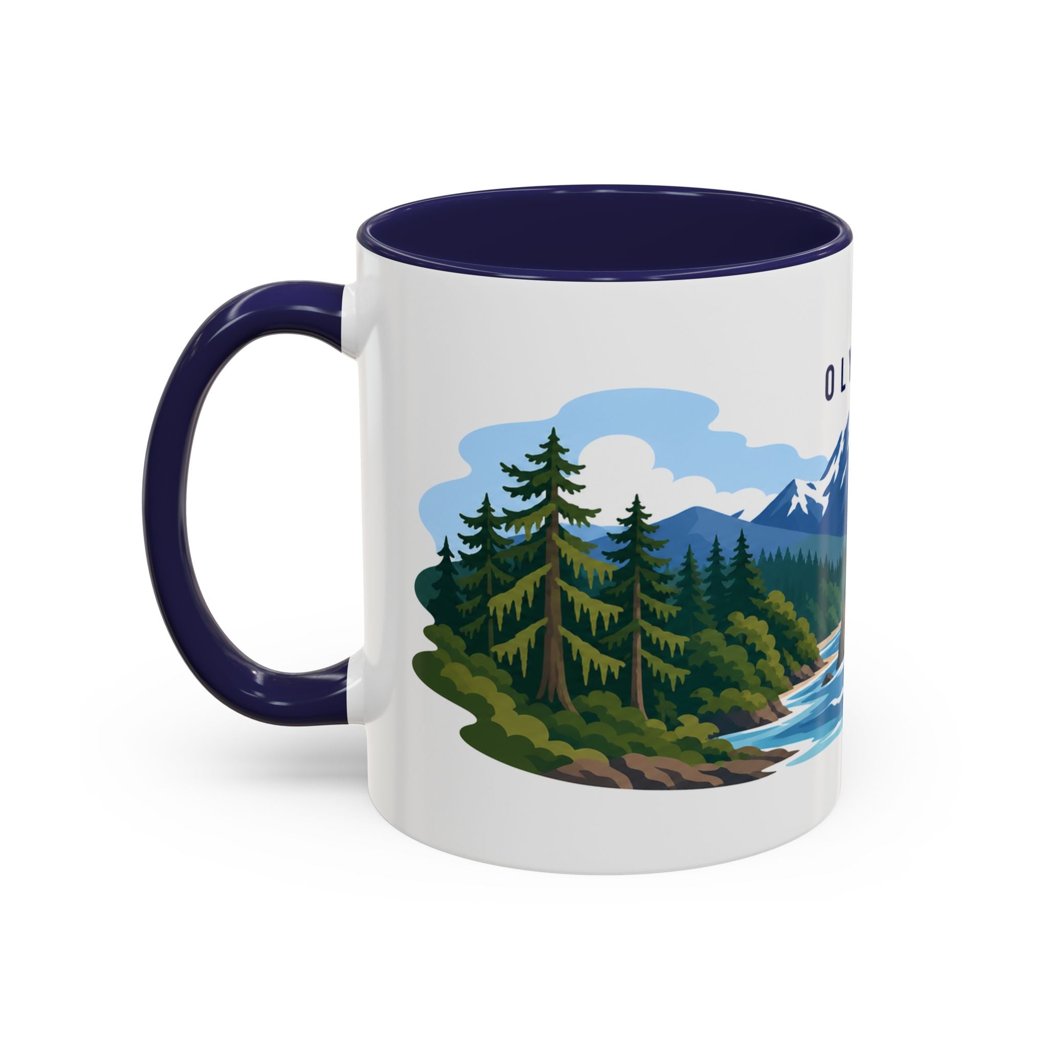 Olympic National Park Coffee Mug | Solid Color Block Park Souvenir | 11oz 15oz Accent Mug