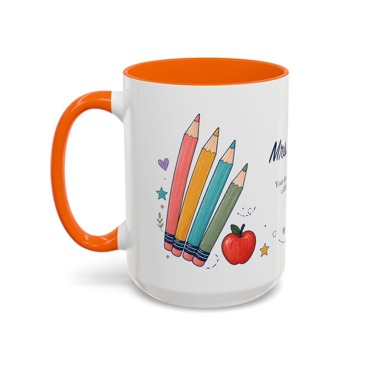Personalized First Year Teacher Mug | Custom Name Pencil Coffee Cup