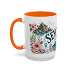 Seychelles Coffee Mug | Travel Destination Souvenir Gift | Accent Color Ceramic 11oz 15oz