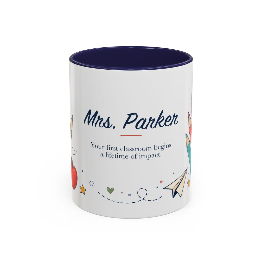 Personalized First Year Teacher Mug | Custom Name Pencil Coffee Cup