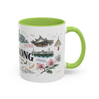 Hong Kong Coffee Mug | Asia Souvenir Travel Gift | Accent Color Ceramic 11oz 15oz