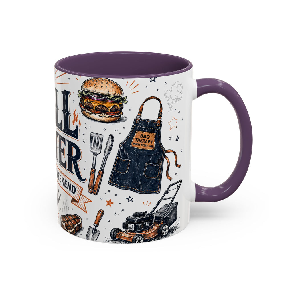 Grill Master Coffee Mug | Father's Day Gift for Dad | Accent Color Ceramic 11oz 15oz