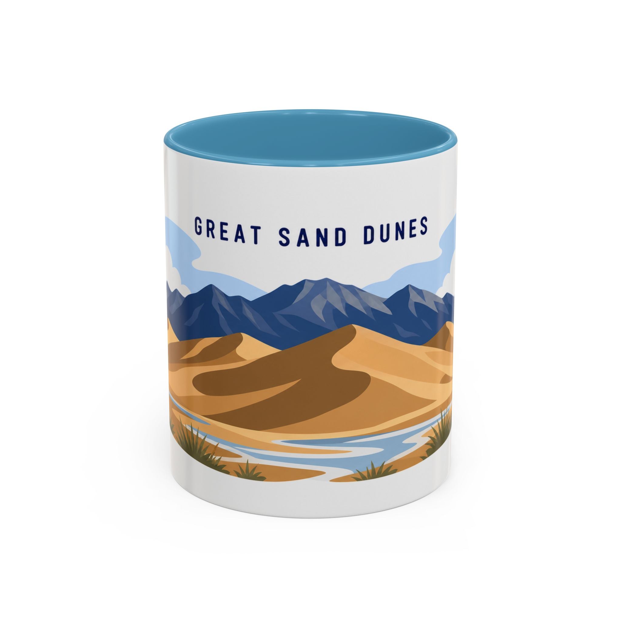 Great Sand Dunes National Park Coffee Mug | Solid Color Block Park Souvenir | 11oz 15oz Accent Mug