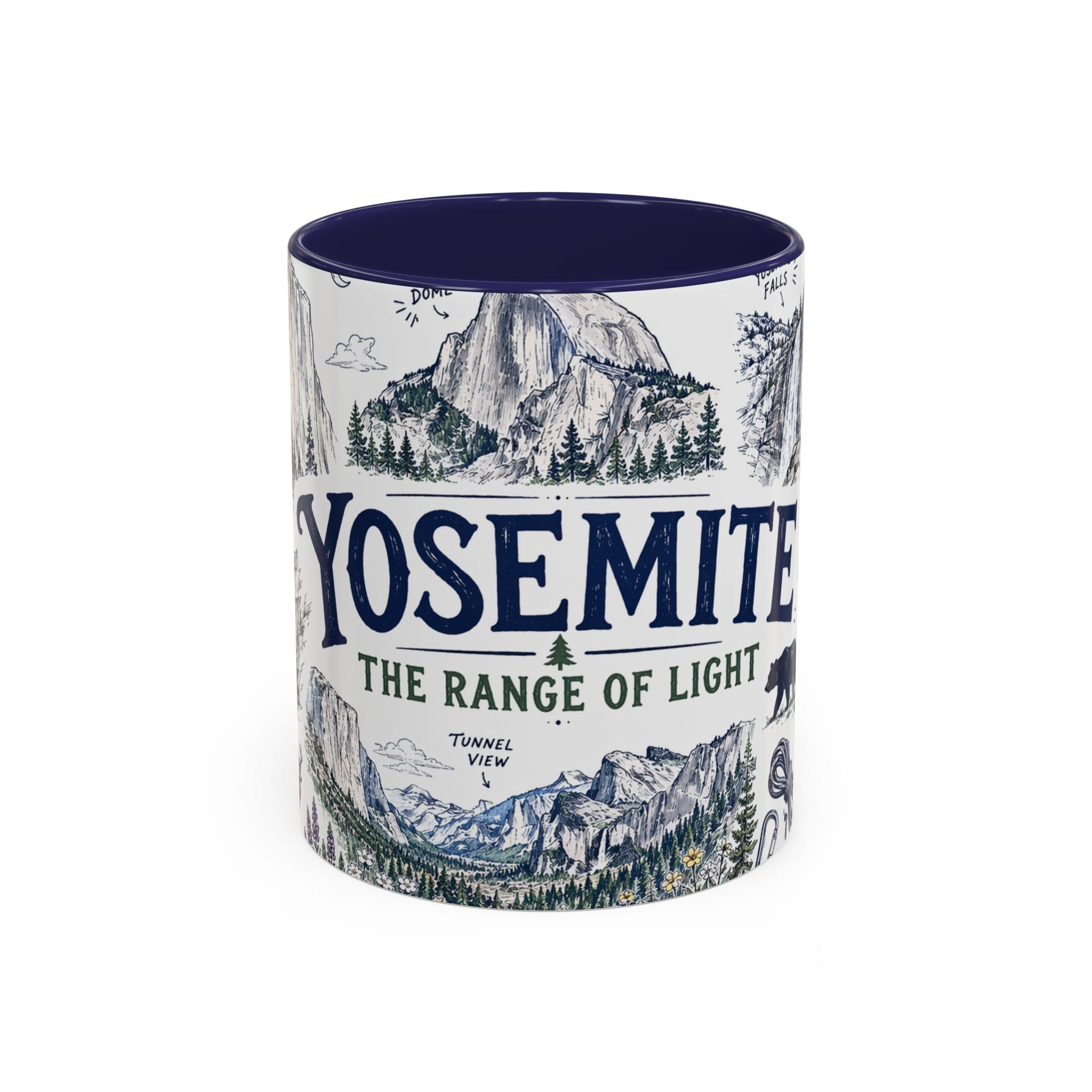 Yosemite National Park Coffee Mug | Hiking Camping Nature Gift | Accent Color Ceramic 11oz 15oz
