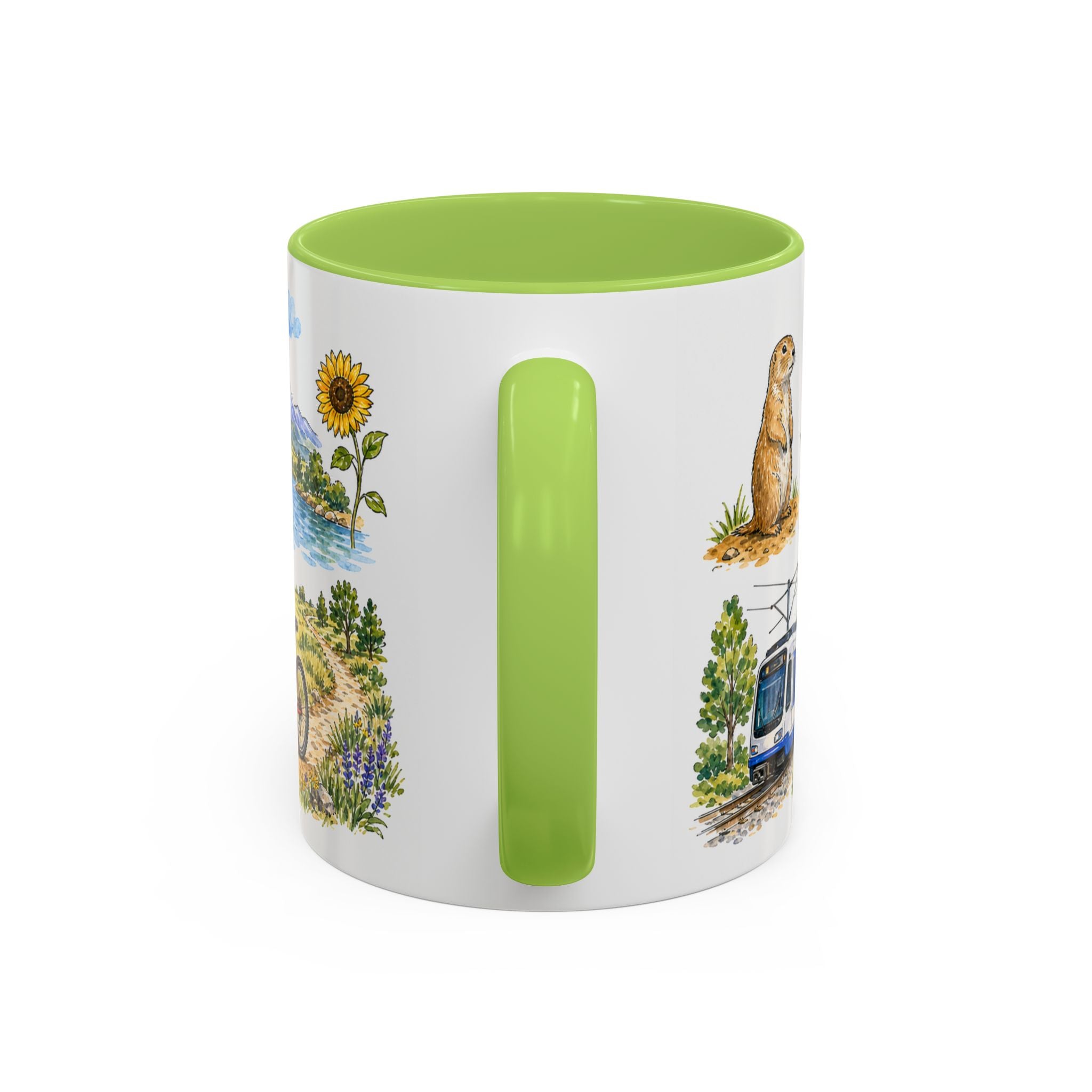 Aurora Illustrated Travel Mug | City Souvenir Accent Coffee Mug | 11oz 15oz Ceramic Cup