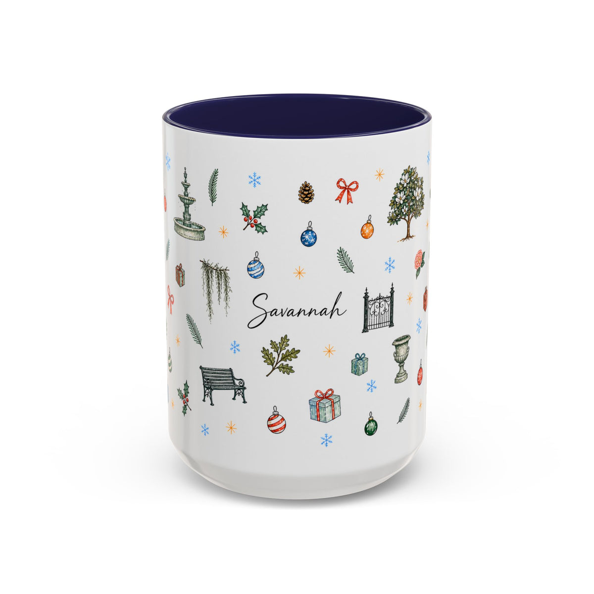 Savannah Christmas Mug | Watercolor City Souvenir, Travel Memories Cup