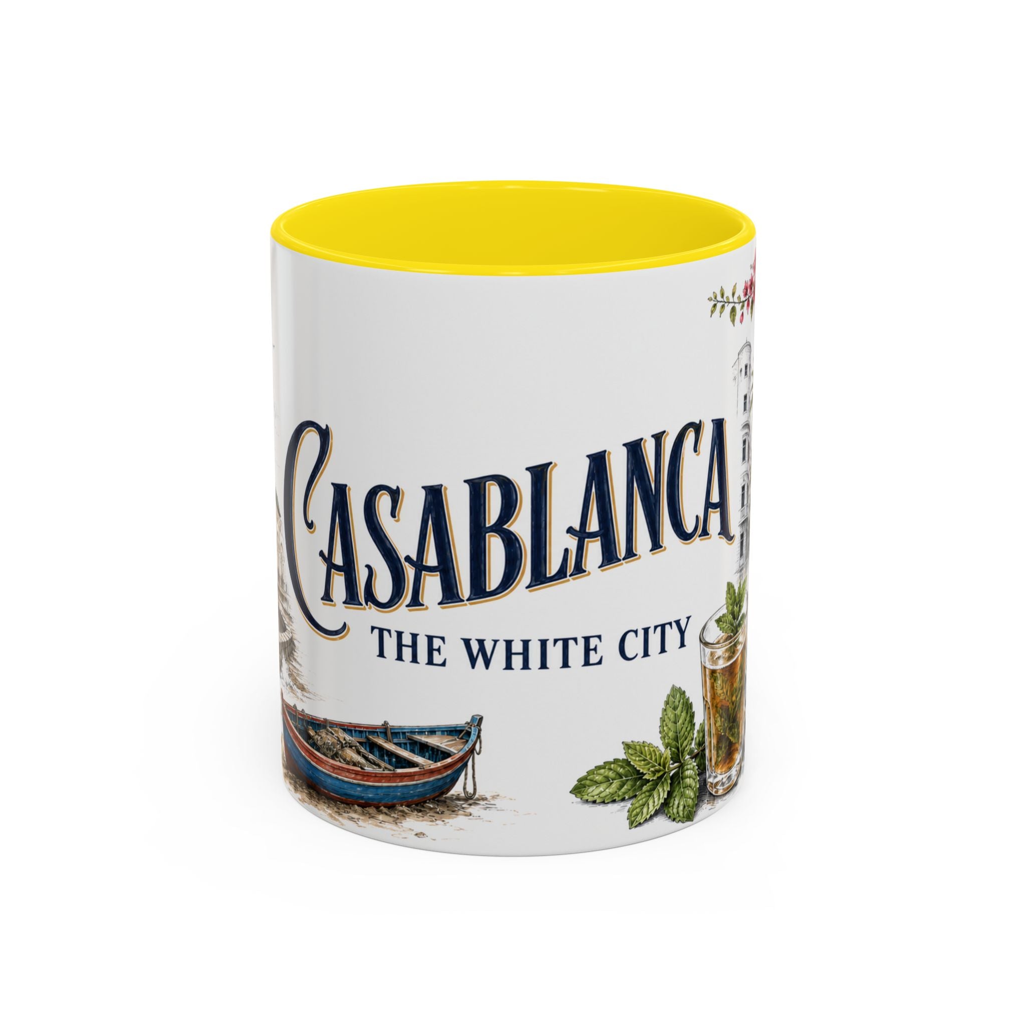 Casablanca Coffee Mug | Morocco Travel Souvenir | Vintage Illustrated City Gift | 11 oz 15 oz Accent Mug