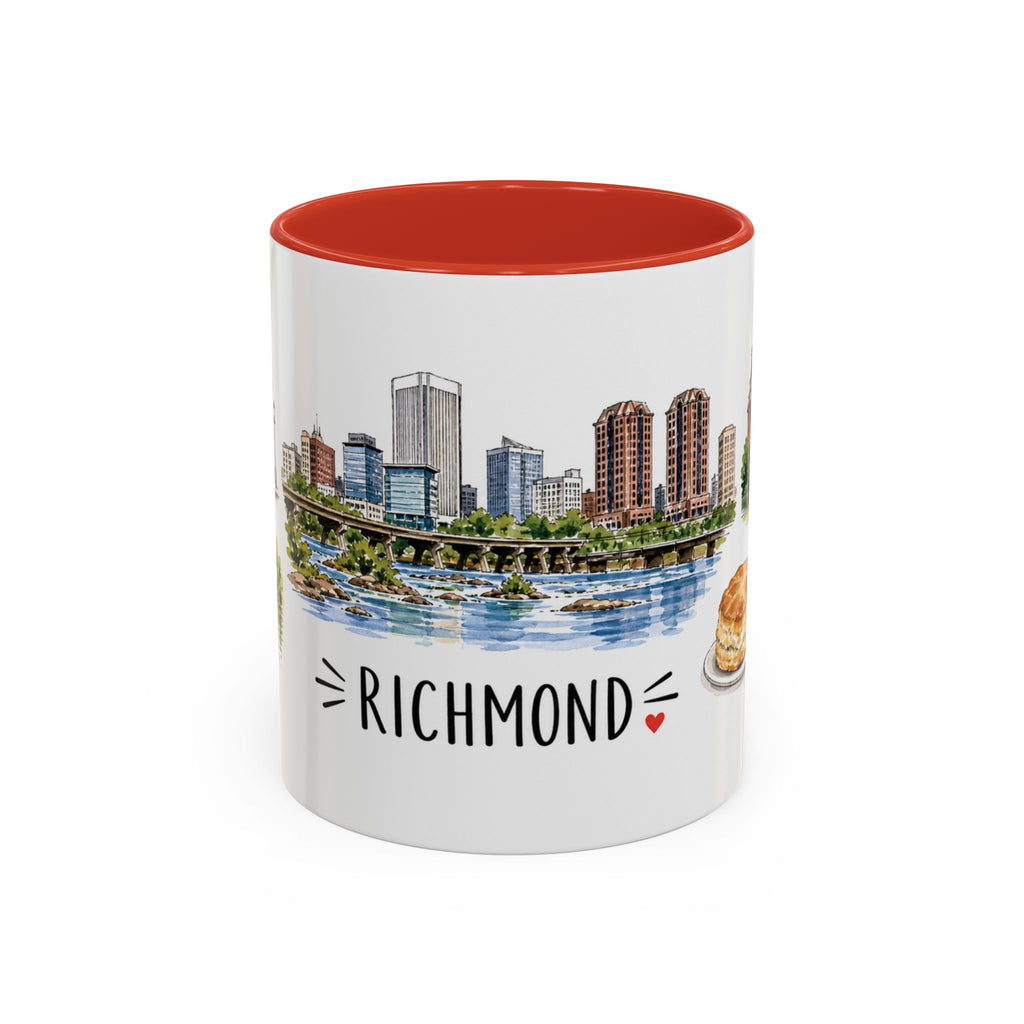 Richmond Illustrated Travel Mug | City Souvenir Accent Coffee Mug | 11oz 15oz Ceramic Cup