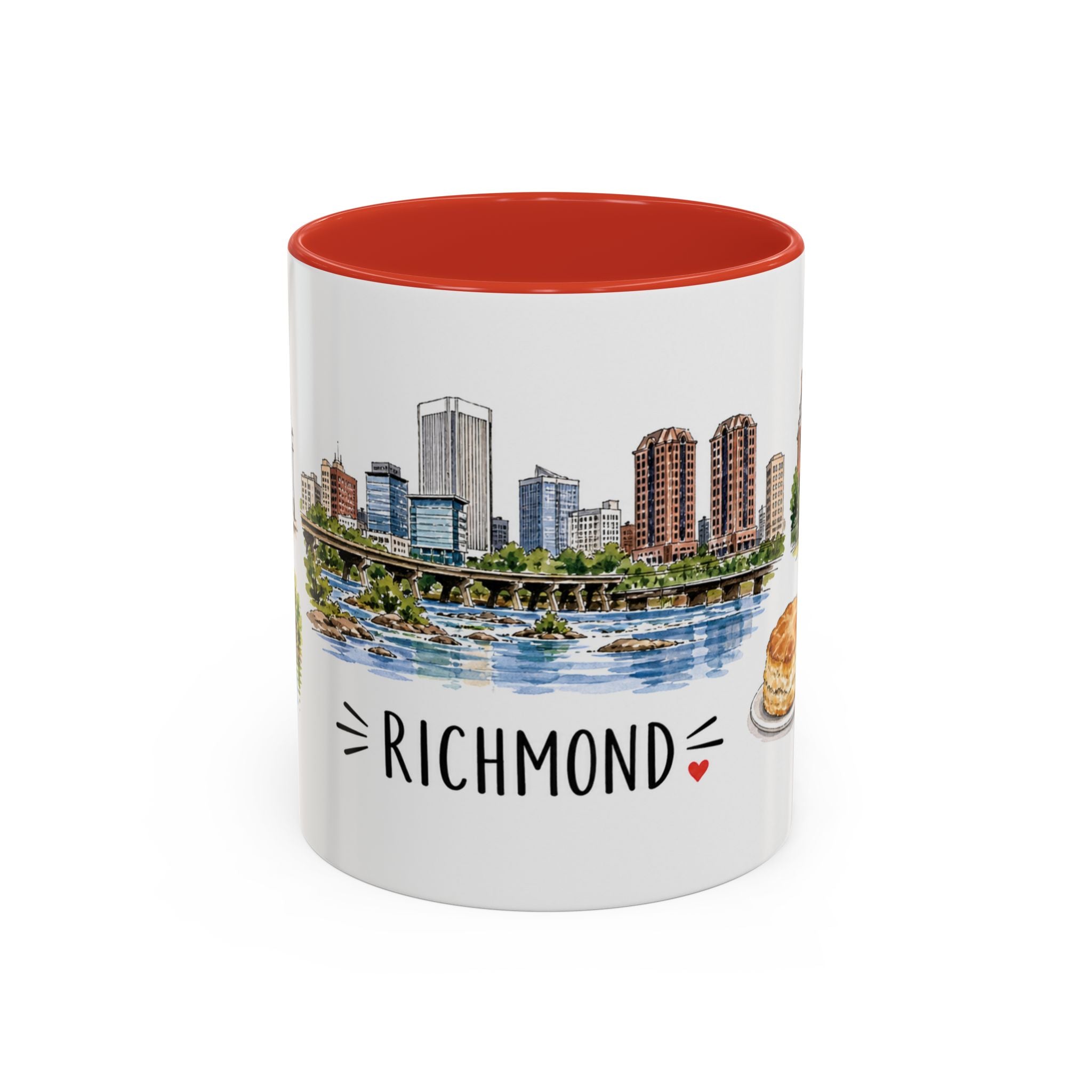 Richmond Illustrated Travel Mug | City Souvenir Accent Coffee Mug | 11oz 15oz Ceramic Cup
