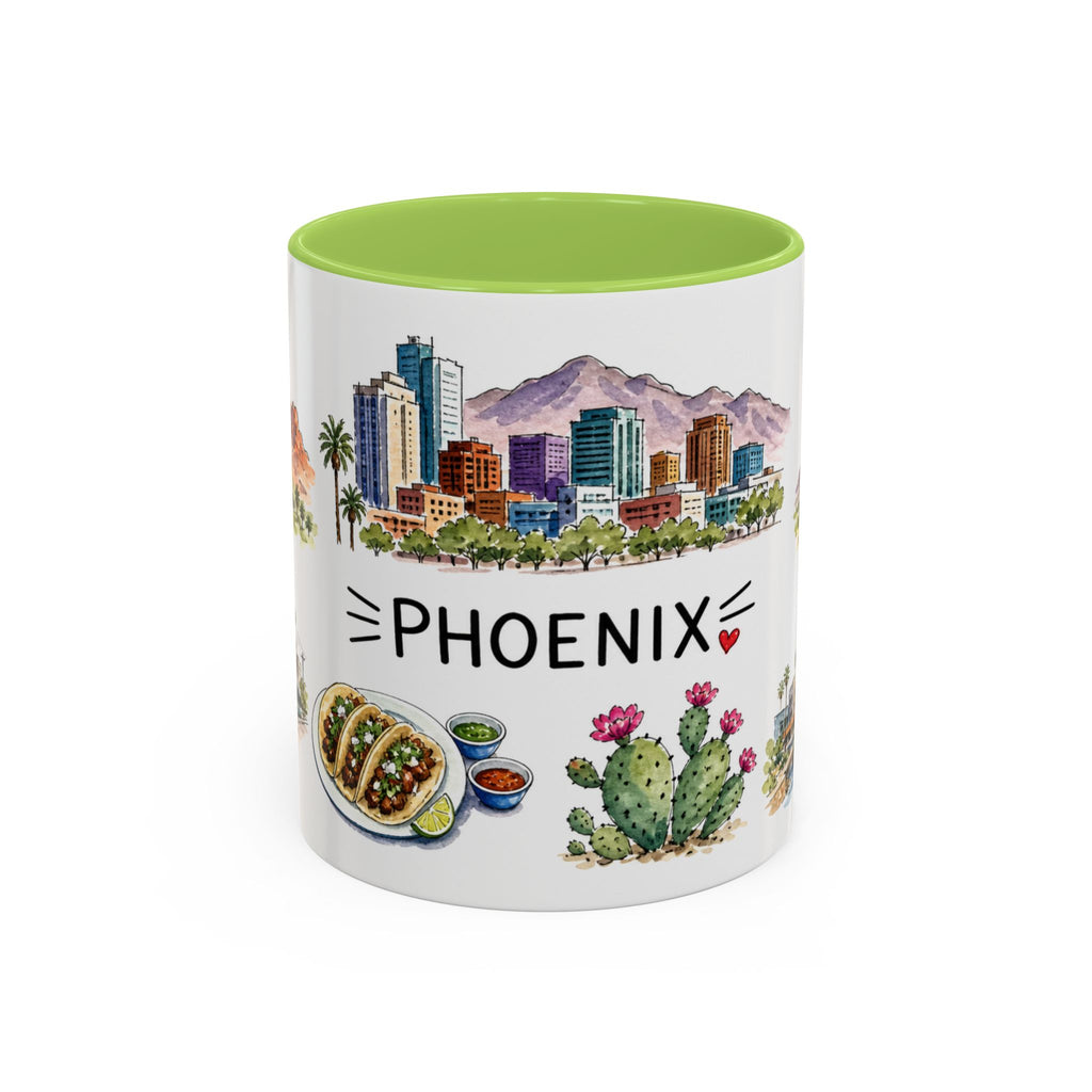 Phoenix Illustrated Travel Mug | City Souvenir Accent Coffee Mug | 11oz 15oz Ceramic Cup