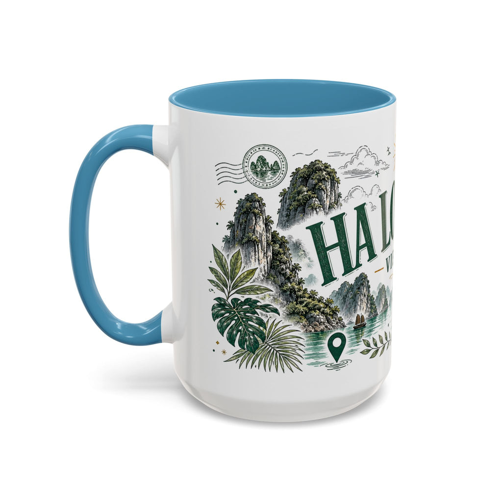 Ha Long Bay Coffee Mug | Travel Destination Souvenir Gift | Accent Color Ceramic 11oz 15oz