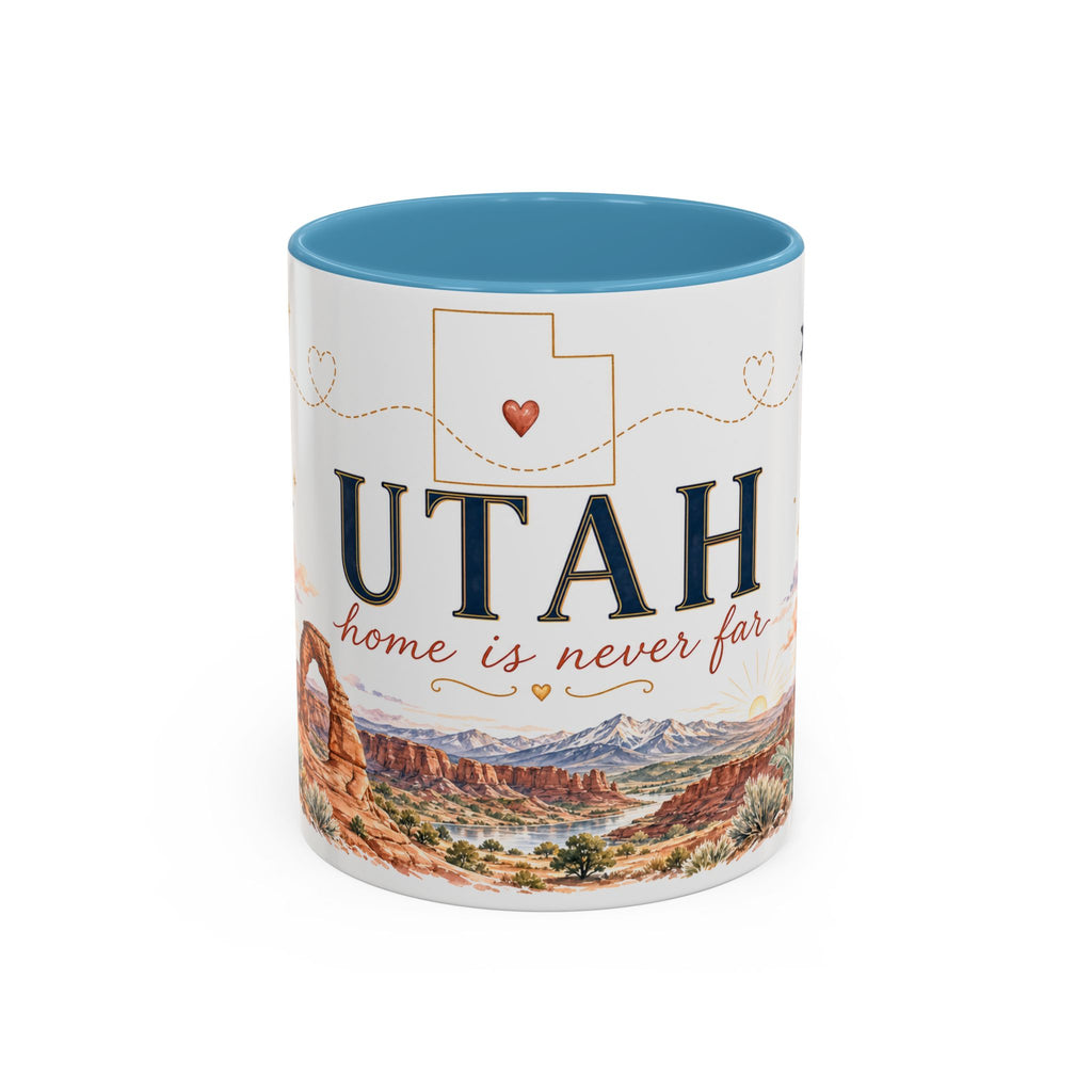 Utah Home State Mug | Moving Away Gift | Long Distance Friendship Coffee Cup | 11oz 15oz Accent Mug