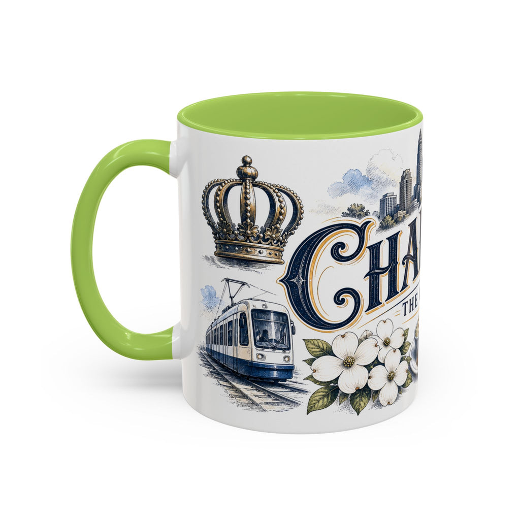 Charlotte Coffee Mug | United States Travel Souvenir | Vintage Illustrated City Gift | 11 oz 15 oz Accent Mug