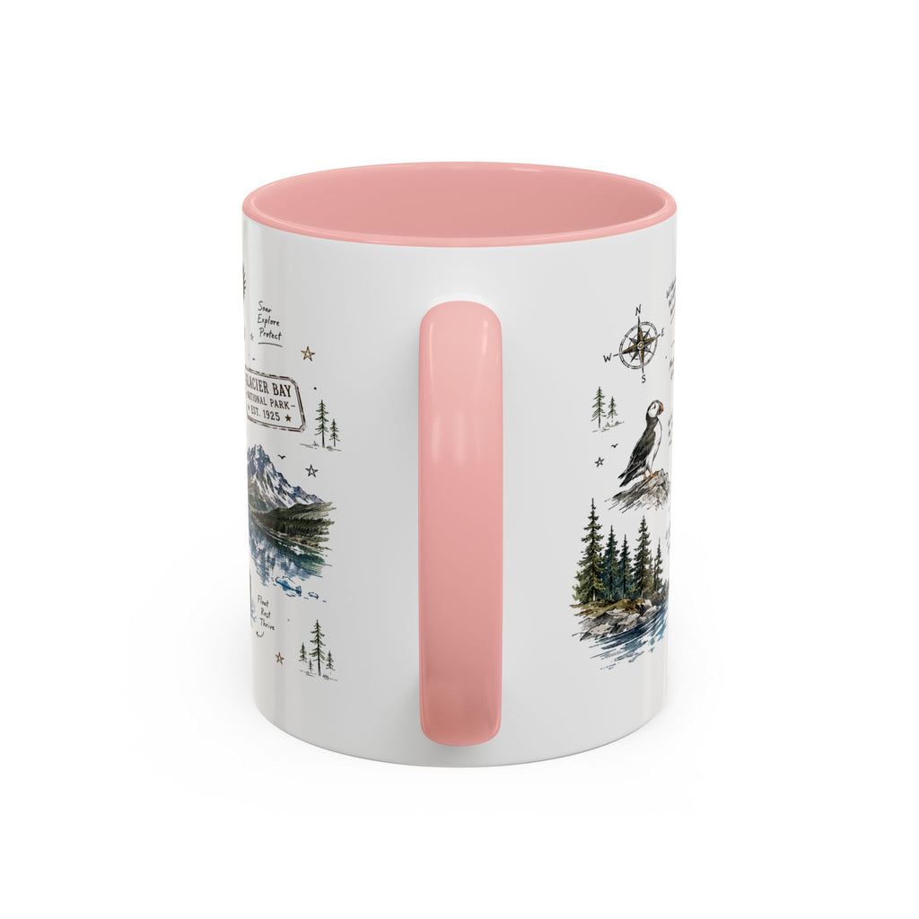 Glacier Bay National Park Coffee Mug | Alaska Wilderness Kayaking Gift | Accent Color Ceramic 11oz 15oz