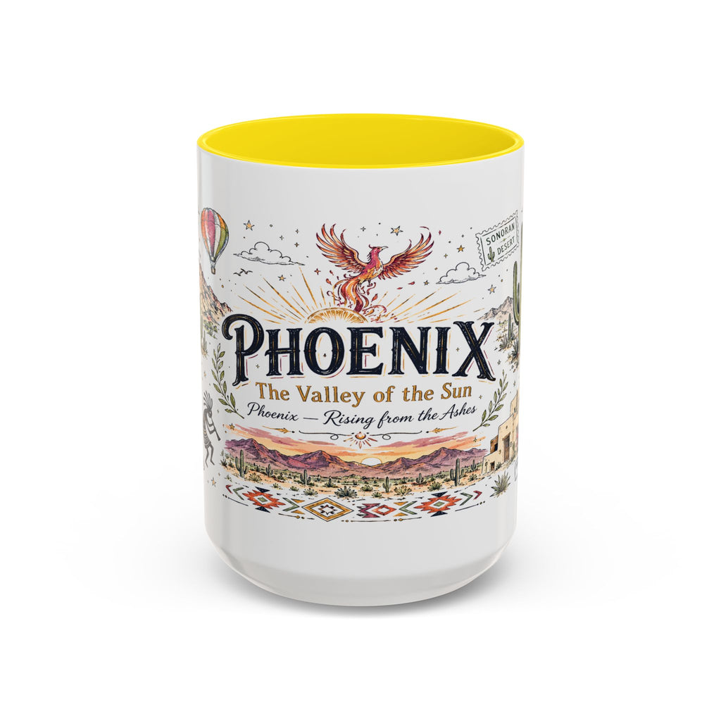 Phoenix Coffee Mug | Arizona Souvenir City Gift | Accent Color Ceramic 11oz 15oz