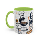 Grill Master Coffee Mug | Father's Day Gift for Dad | Accent Color Ceramic 11oz 15oz