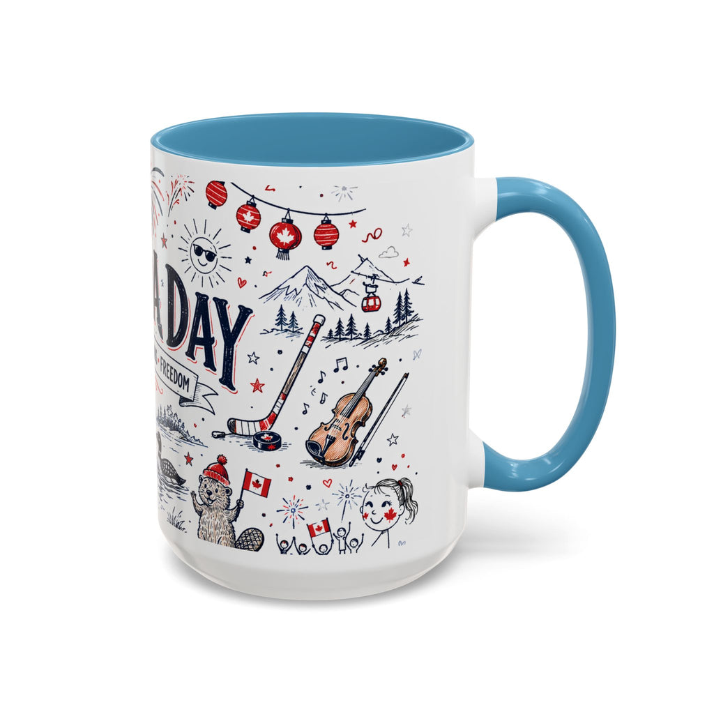 Canada Day Coffee Mug | Canadian Pride Gift | Accent Color Ceramic 11oz 15oz