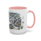 Rhine Valley Mug, Germany Travel Souvenir, Bucket List Gift, Accent Ceramic Coffee Mug 11oz 15oz