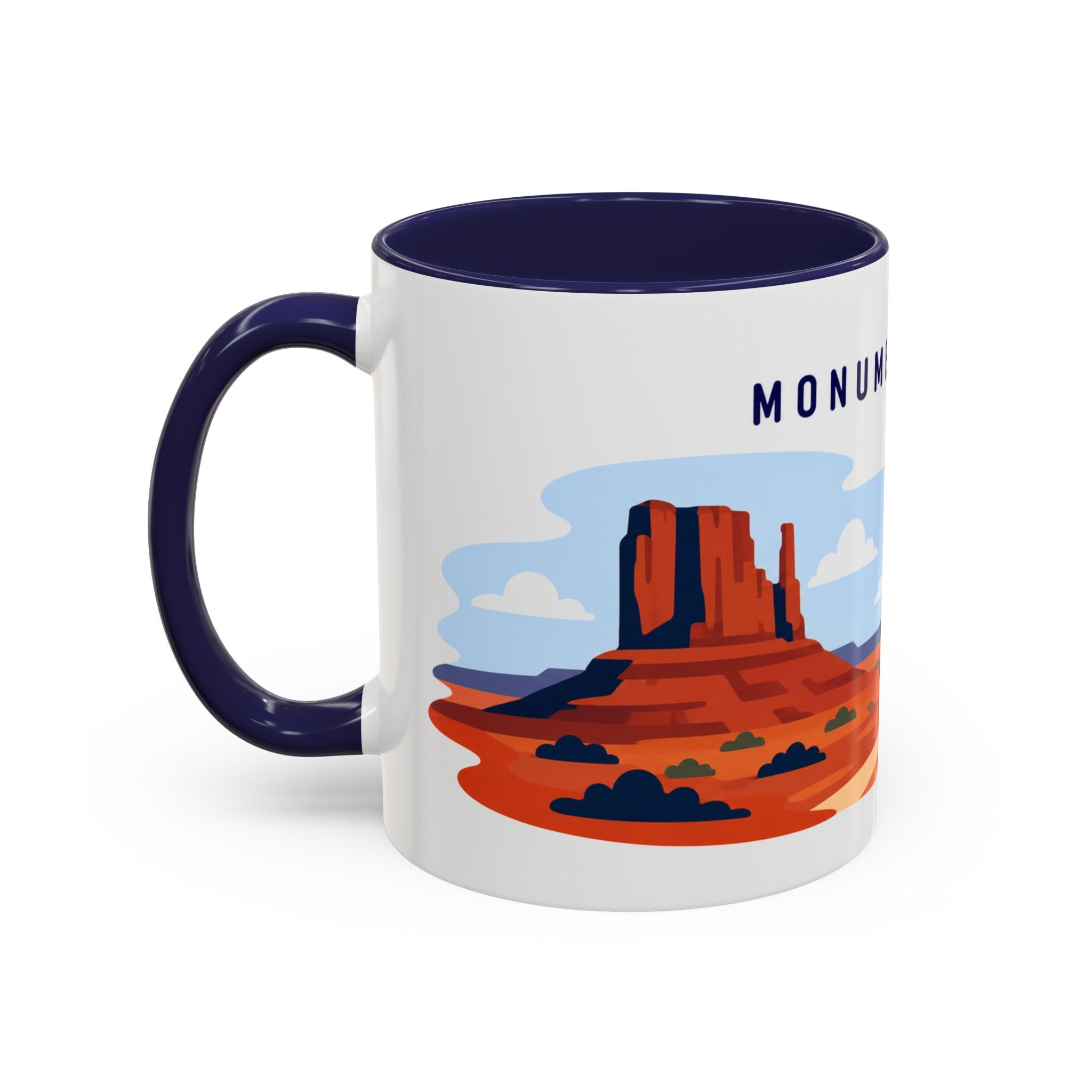 Monument Valley Coffee Mug | Travel Destination Souvenir Gift | Accent Color Ceramic 11oz 15oz