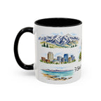Salt Lake City Illustrated Travel Mug | City Souvenir Accent Coffee Mug | 11oz 15oz Ceramic Cup