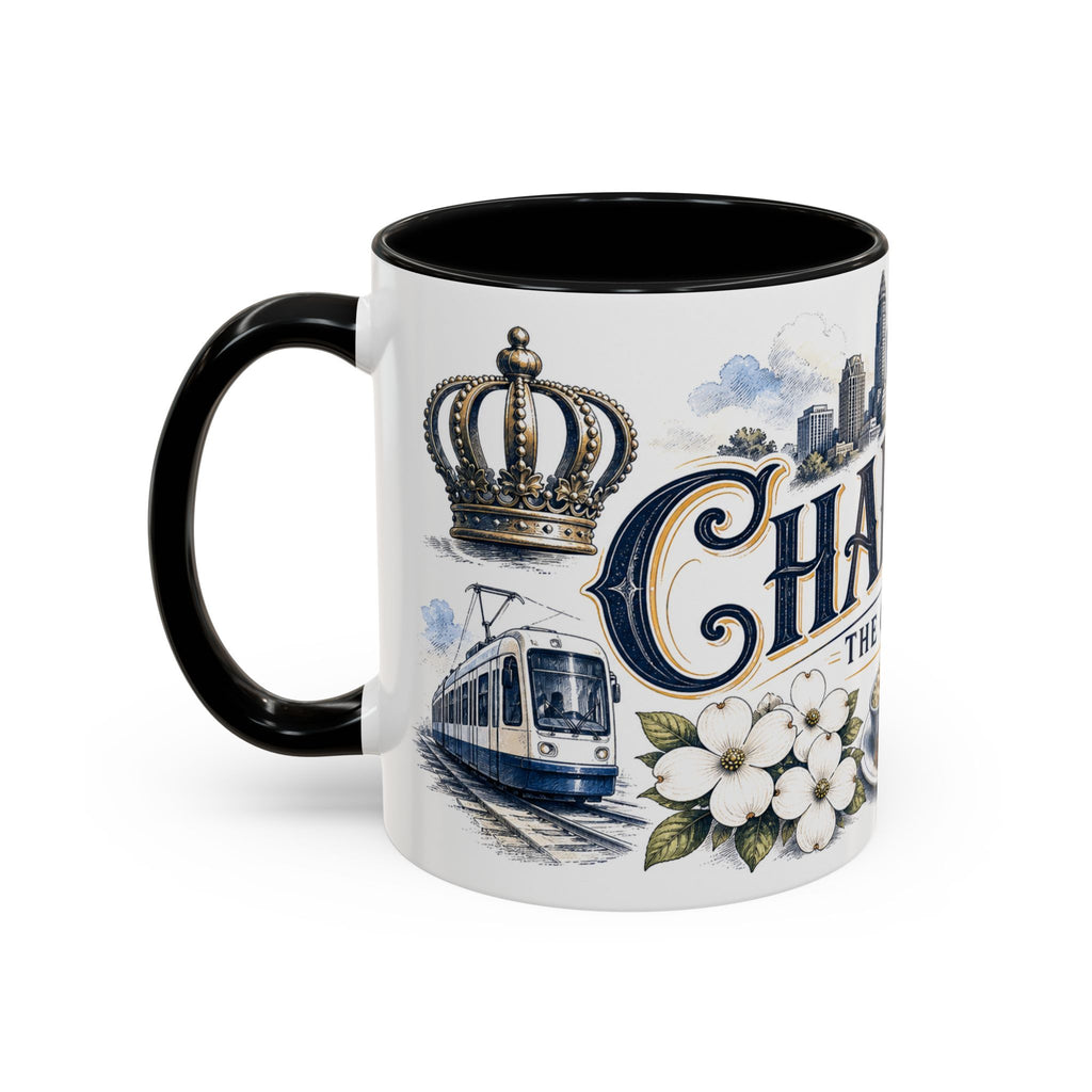Charlotte Coffee Mug | United States Travel Souvenir | Vintage Illustrated City Gift | 11 oz 15 oz Accent Mug