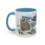 Rhine Valley Mug, Germany Travel Souvenir, Bucket List Gift, Accent Ceramic Coffee Mug 11oz 15oz