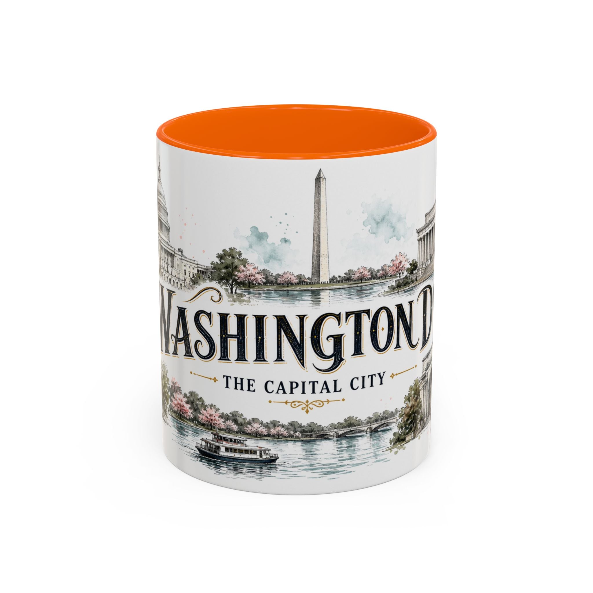 Washington DC Coffee Mug | United States Travel Souvenir | Vintage Illustrated City Gift | 11 oz 15 oz Accent Mug