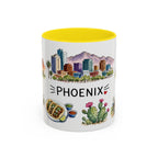 Phoenix Illustrated Travel Mug | City Souvenir Accent Coffee Mug | 11oz 15oz Ceramic Cup