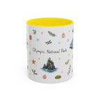 Olympic National Park Christmas Mug | Watercolor Travel Souvenir | Holiday Gift | Accent Ceramic Coffee Cup 11oz 15oz