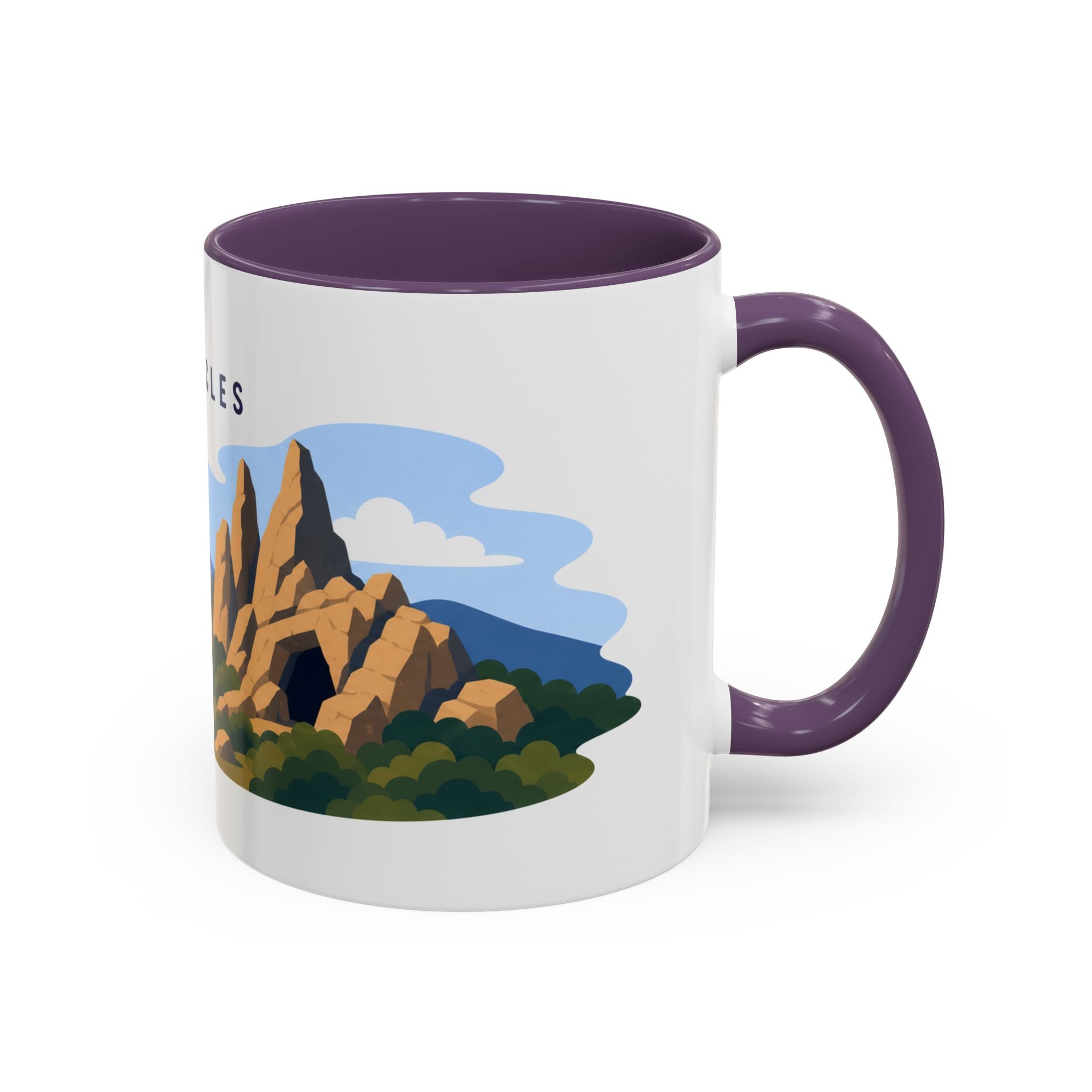 Pinnacles National Park Coffee Mug | Solid Color Block Park Souvenir | 11oz 15oz Accent Mug