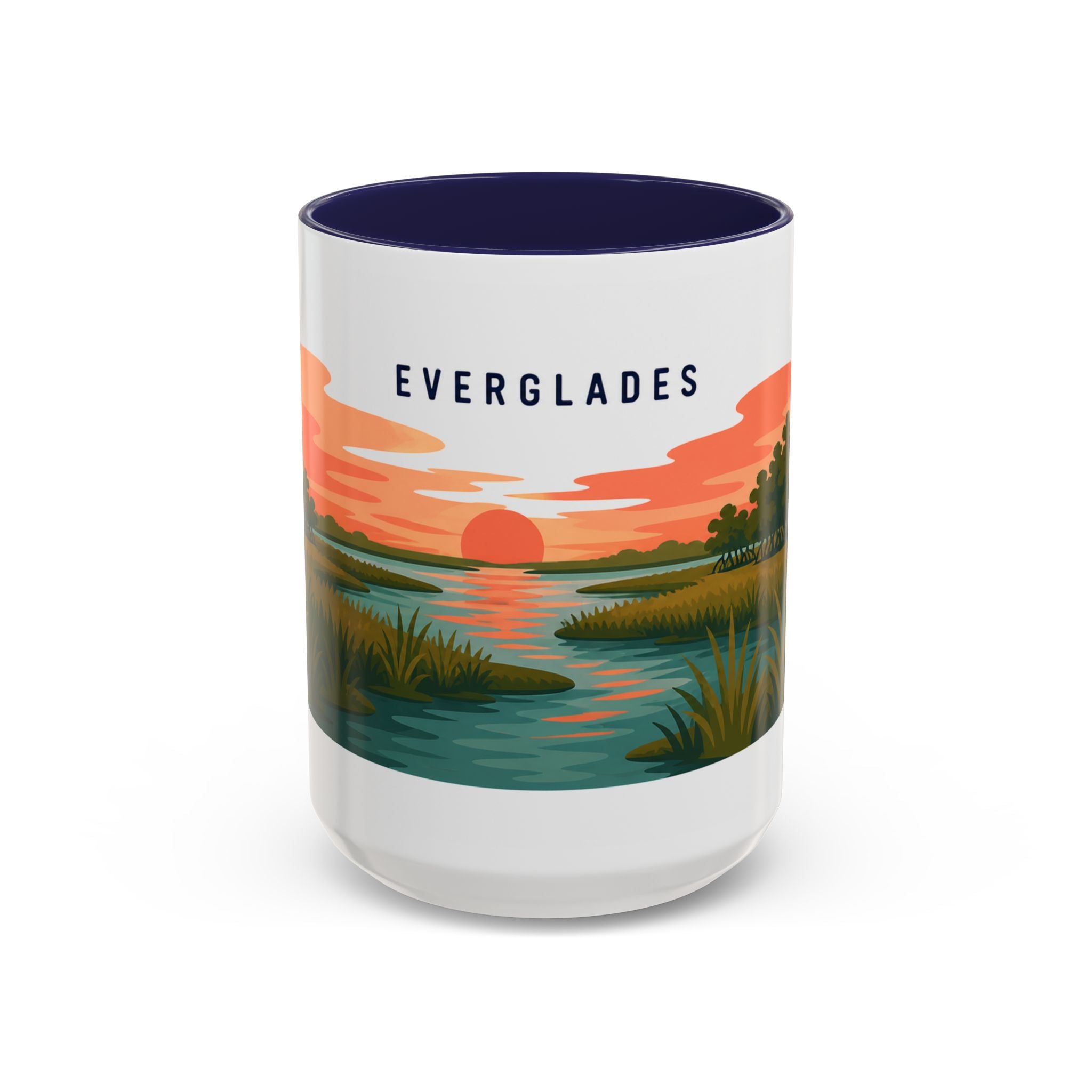 Everglades National Park Coffee Mug | Solid Color Block Park Souvenir | 11oz 15oz Accent Mug