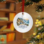 Take the Scenic Route Coastal Road Round Metal Ornament | Travel Gift