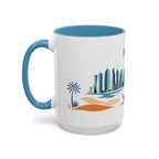 Doha Coffee Mug | Qatar Travel Souvenir | Porcelain Decal City Gift | 11oz 15oz Accent Mug